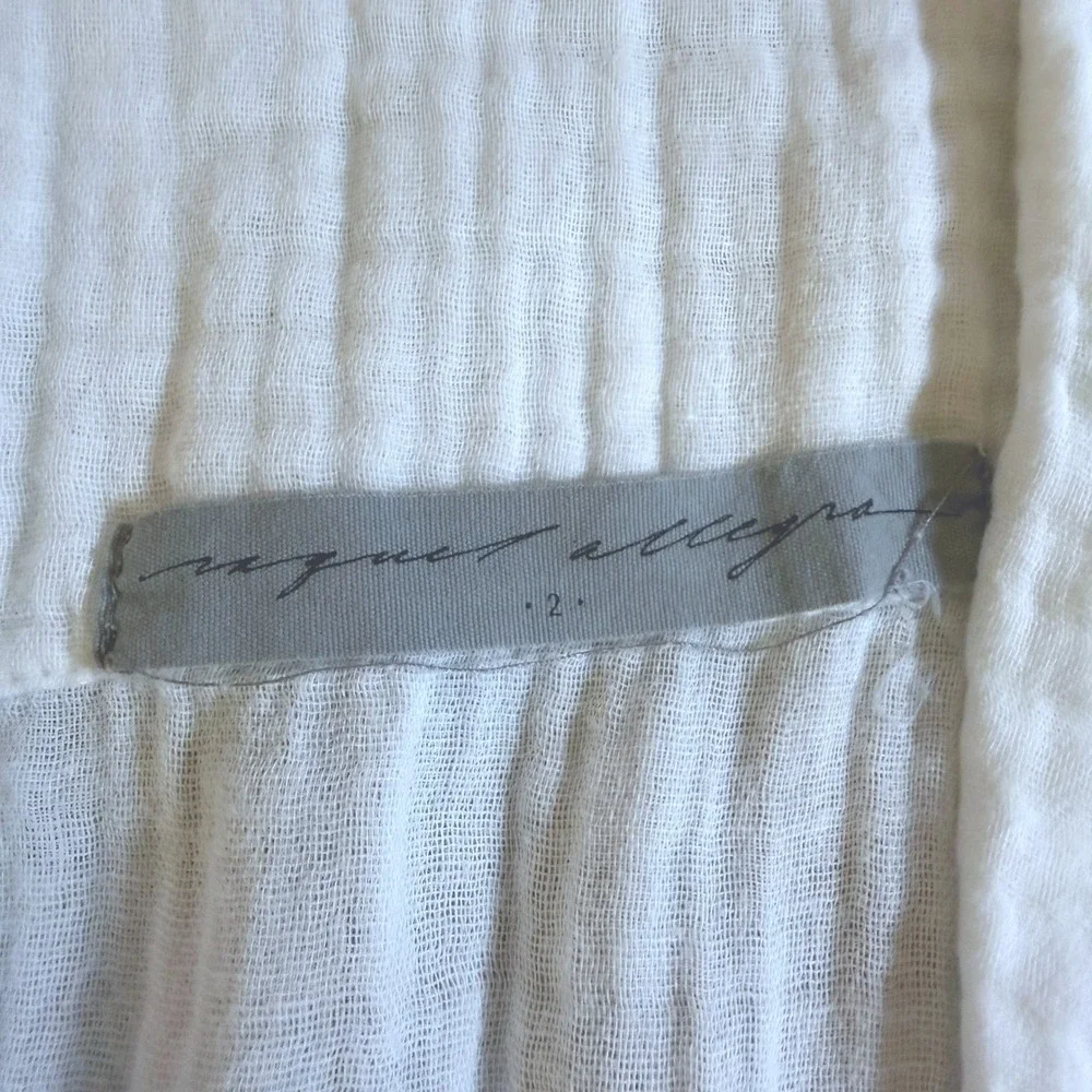 Raquel Allegra White Cotton Gauze Open Front Cardigan Jacket Blazer‎ Size 2 USA - Picture 2 of 6